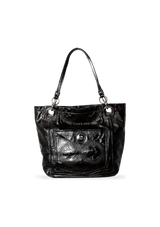 SIGNATURE PATENT LEATHER TOTE