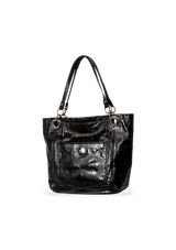 SIGNATURE PATENT LEATHER TOTE