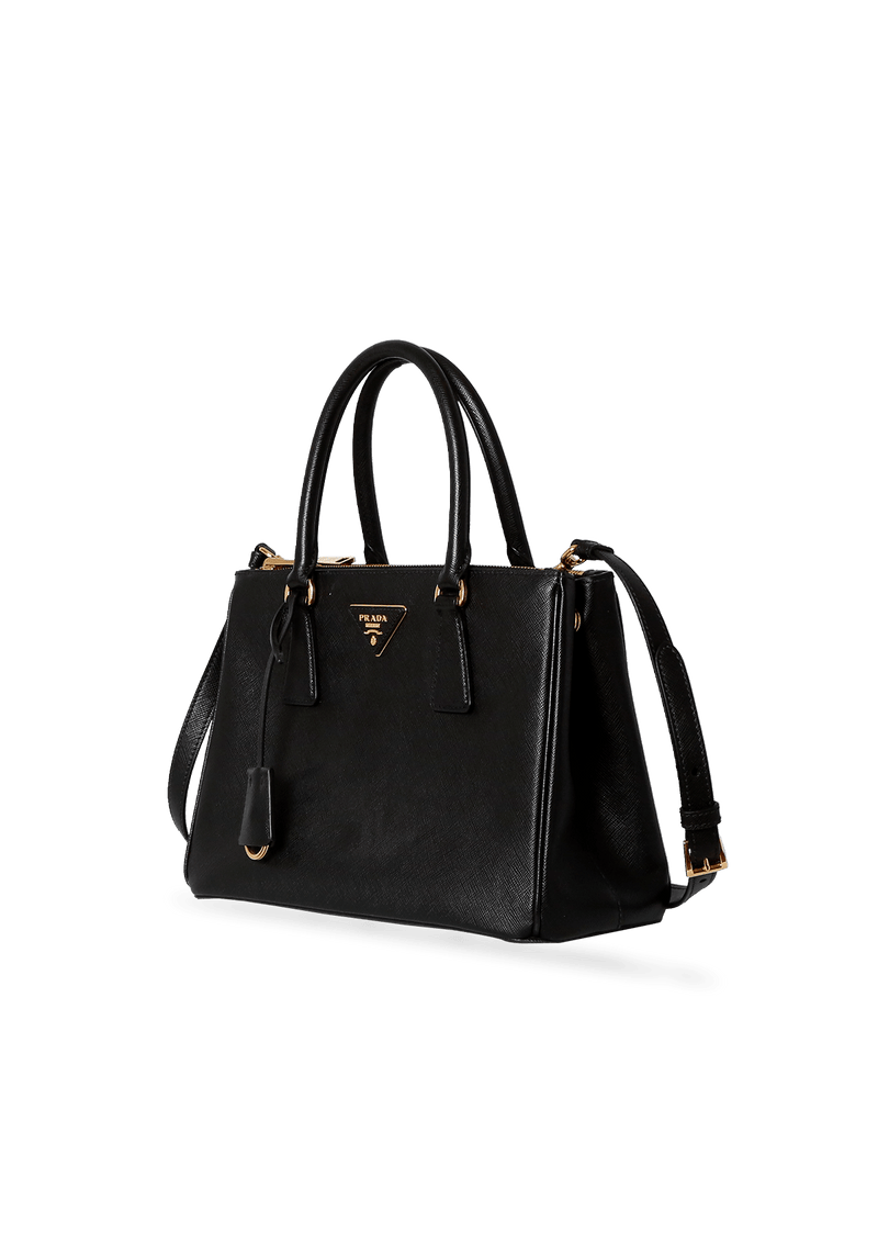 SMALL SAFFIANO LUX DOUBLE ZIP GALLERIA SATCHEL