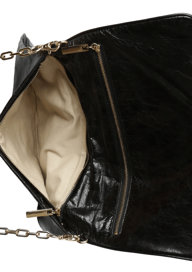 CHAIN LEATHER FLAP BAG