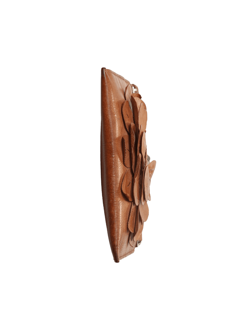 CAMEL FLOWER TOP HANDLE BAG