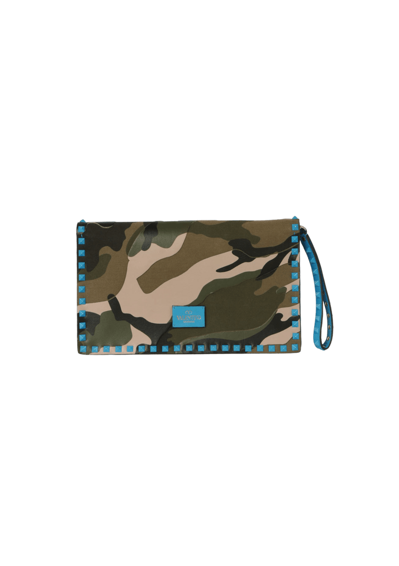 CANVAS CAMOUFLAGE ROCKSTUD CLUTCH