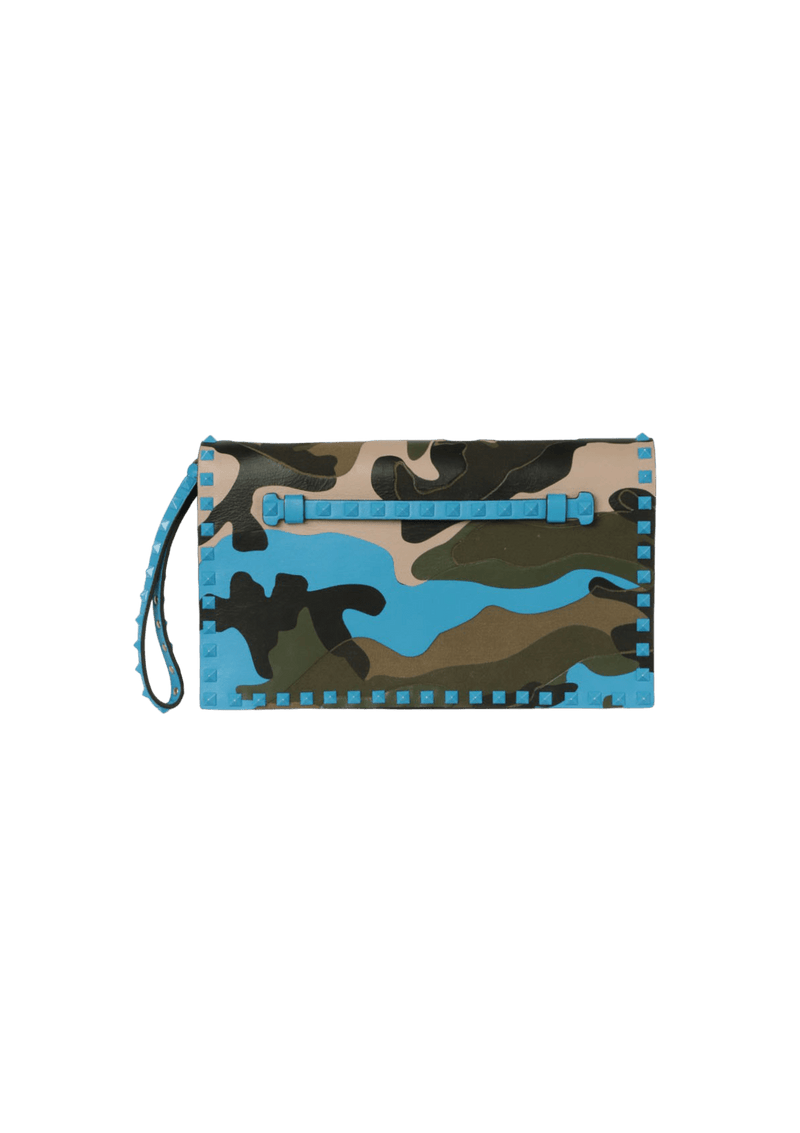 CANVAS CAMOUFLAGE ROCKSTUD CLUTCH