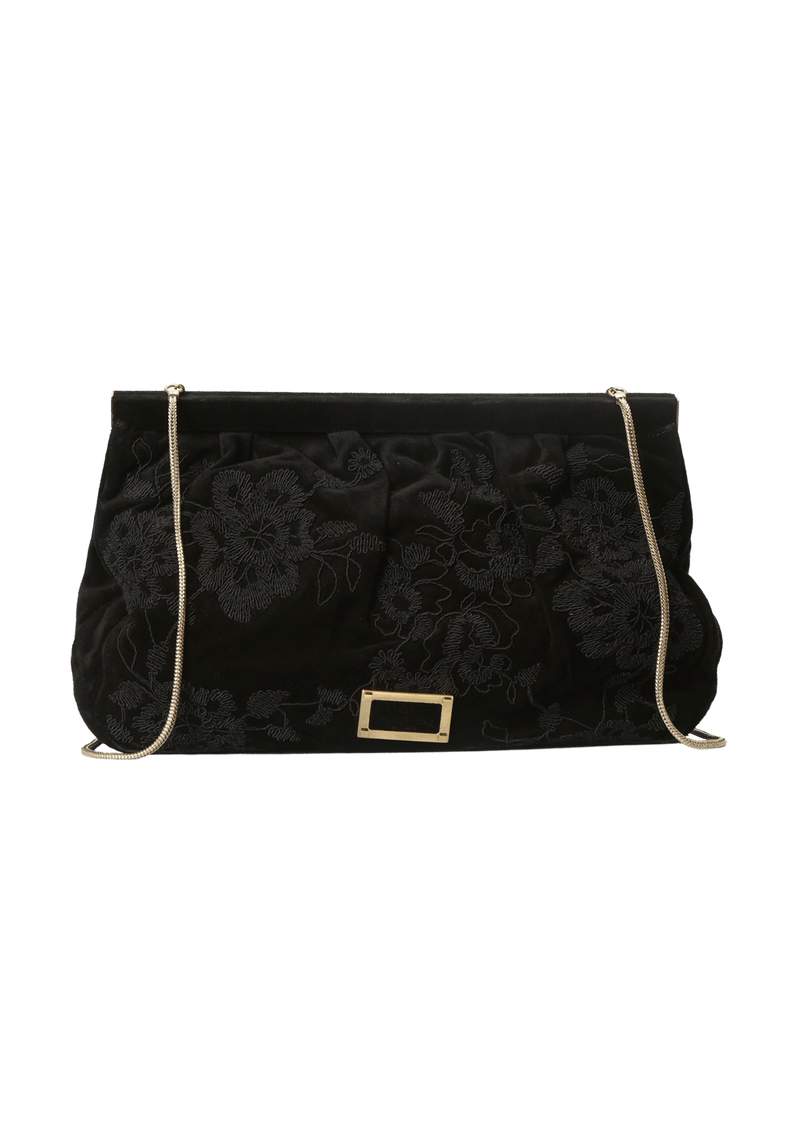 EMBROIDERED CHAIN CLUTCH