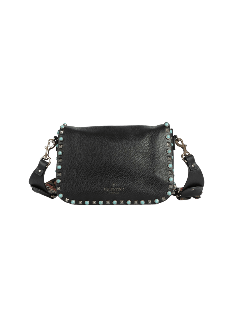 GUITAR ROLLING ROCKSTUD FLAP BAG