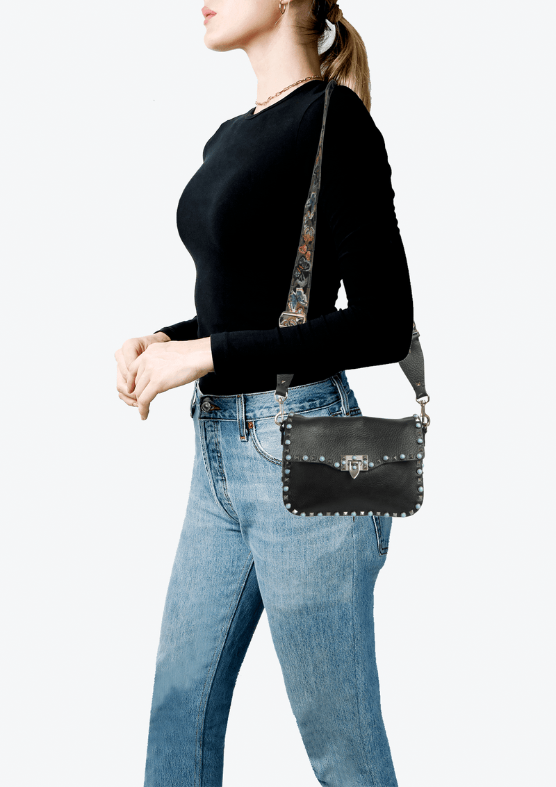 GUITAR ROLLING ROCKSTUD FLAP BAG