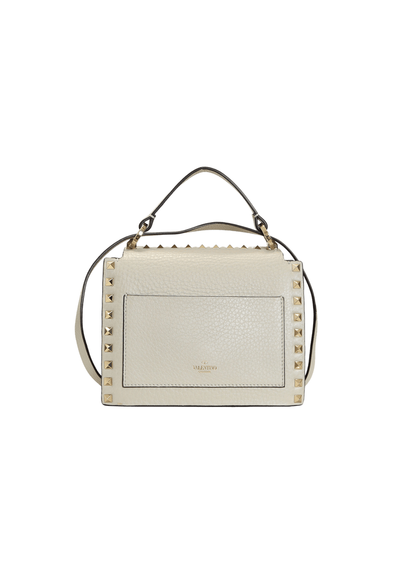 ROCKSTUD OVERLAY FLAP TOP HANDLE BAG