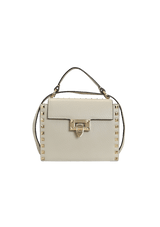 ROCKSTUD OVERLAY FLAP TOP HANDLE BAG