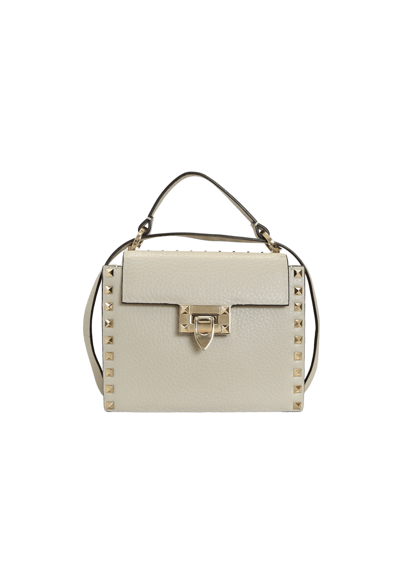 ROCKSTUD OVERLAY FLAP TOP HANDLE BAG