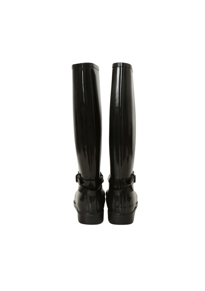 RUBBER CHAIN-BUCKLE RAIN BOOTS 36