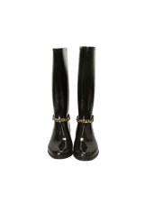 RUBBER CHAIN-BUCKLE RAIN BOOTS 36