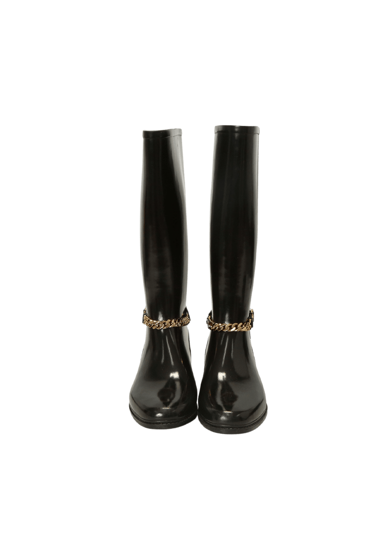 RUBBER CHAIN-BUCKLE RAIN BOOTS 36