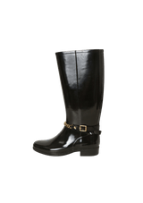 RUBBER CHAIN-BUCKLE RAIN BOOTS 36