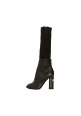 LEATHER ANKLE SOCK BOOTS 35