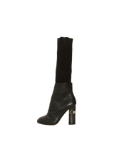 LEATHER ANKLE SOCK BOOTS 35