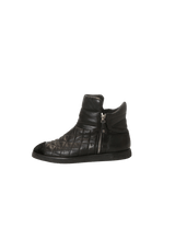 LEATHER QUILTED BOOTS 37.5