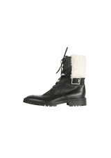 FUR-TRIMMED COMBAT BOOTS 39