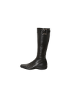 LEATHER BUCKLE FLAT BOOTS 35.5