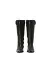LEATHER BUCKLE FLAT BOOTS 35.5