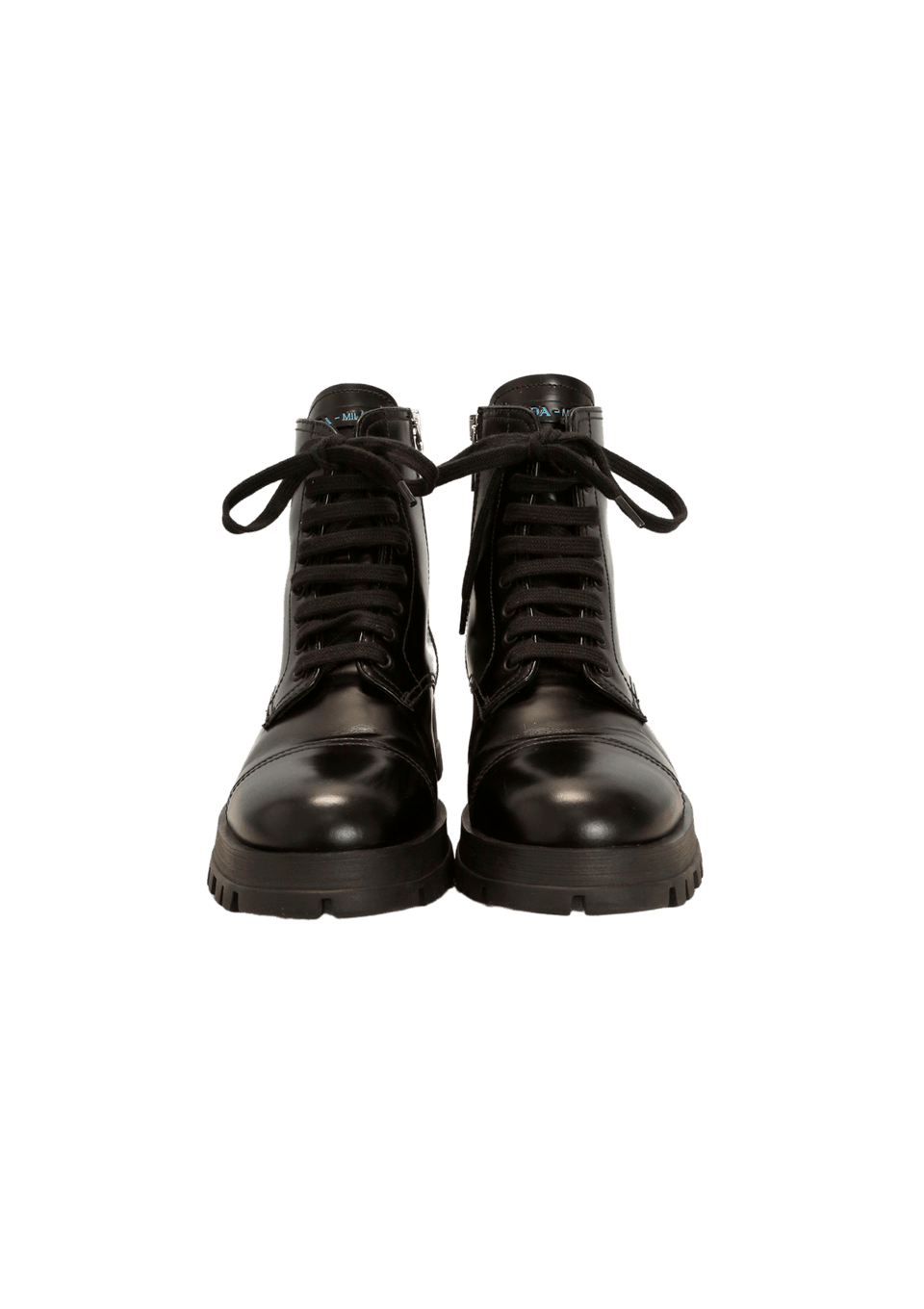 BOTA PRADA LEATHER COMBAT BOOTS 35.5 PRETO ORIGINAL – Gringa