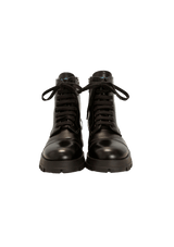 LEATHER COMBAT BOOTS 35.5