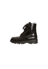 LEATHER COMBAT BOOTS 35.5