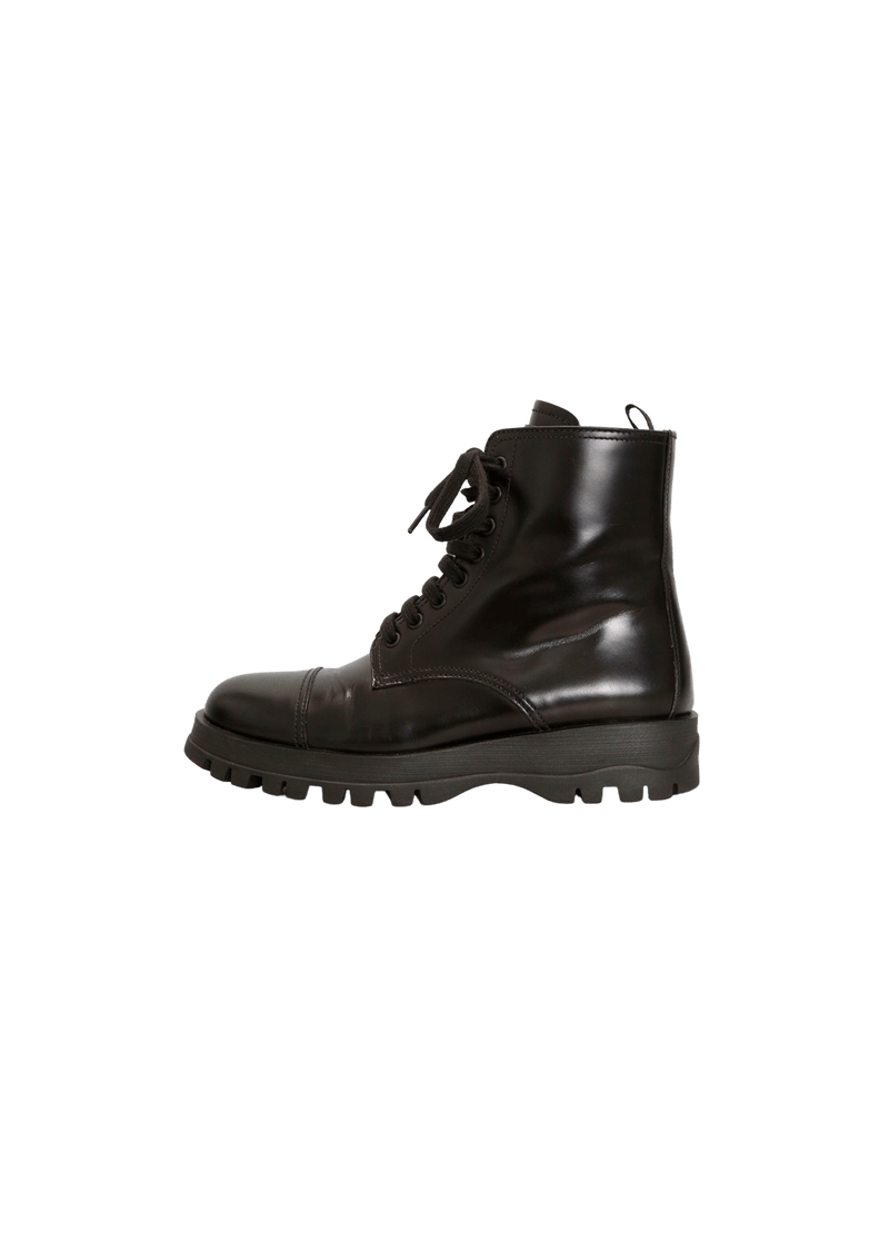 LEATHER COMBAT BOOTS 35.5