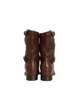 LEATHER DOUBLE BUCKLE BOOTS 34