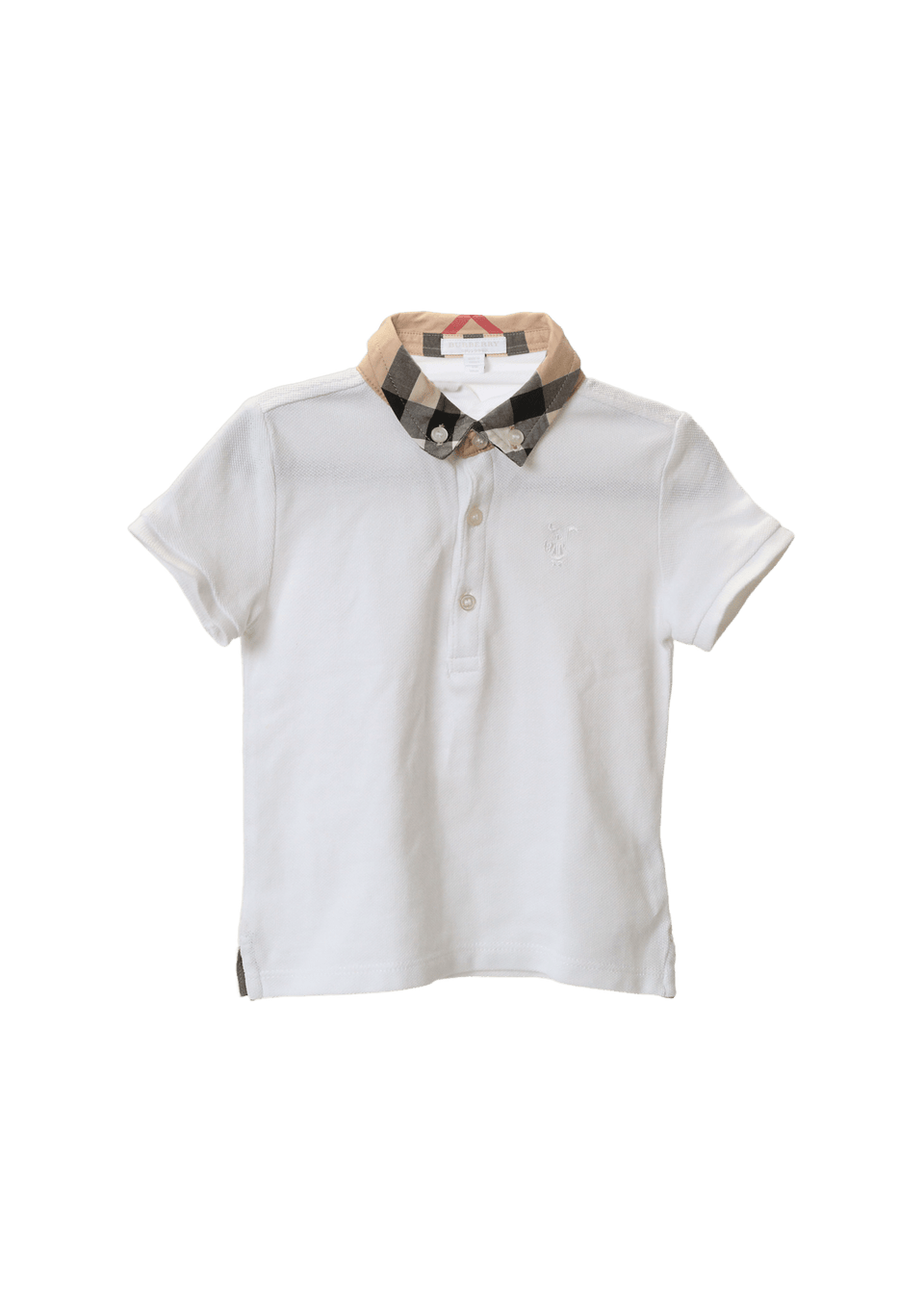 トップス Burberry Big Horse Logo Polo Shirt Blusa Burberry Kids Polo Shirt 12M Branco Original – Gringa