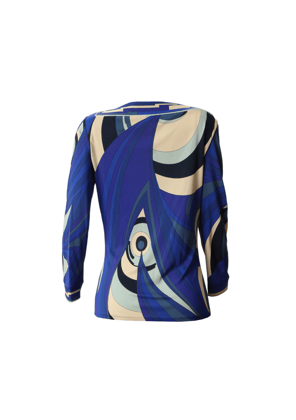 Blusa Emilio Pucci V Neck Long Sleeve Blouse 36 Azul Original – Gringa