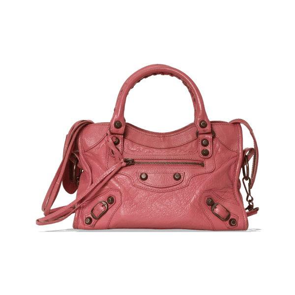 Bolsa Balenciaga Motocross Classic Mini City Rosa Original Gringa