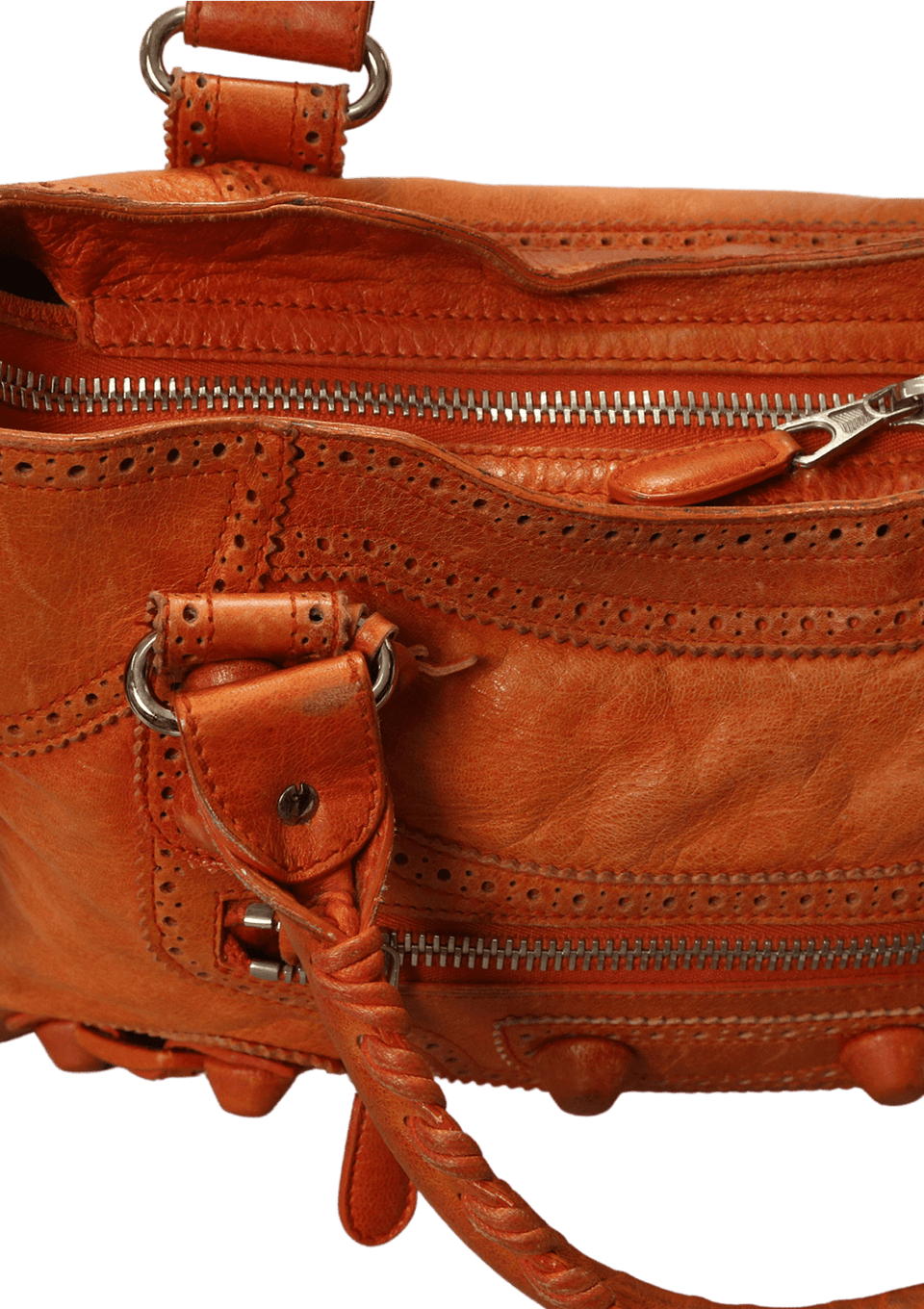 Bolsa Balenciaga Motocross Covered Brogues City Laranja Original