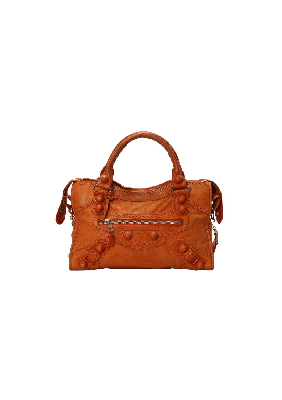 Bolsa Balenciaga Motocross Covered Brogues City Laranja Original