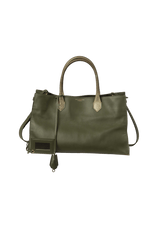 PADLOCK SNAKESKIN TOP HANDLE WORK TOTE