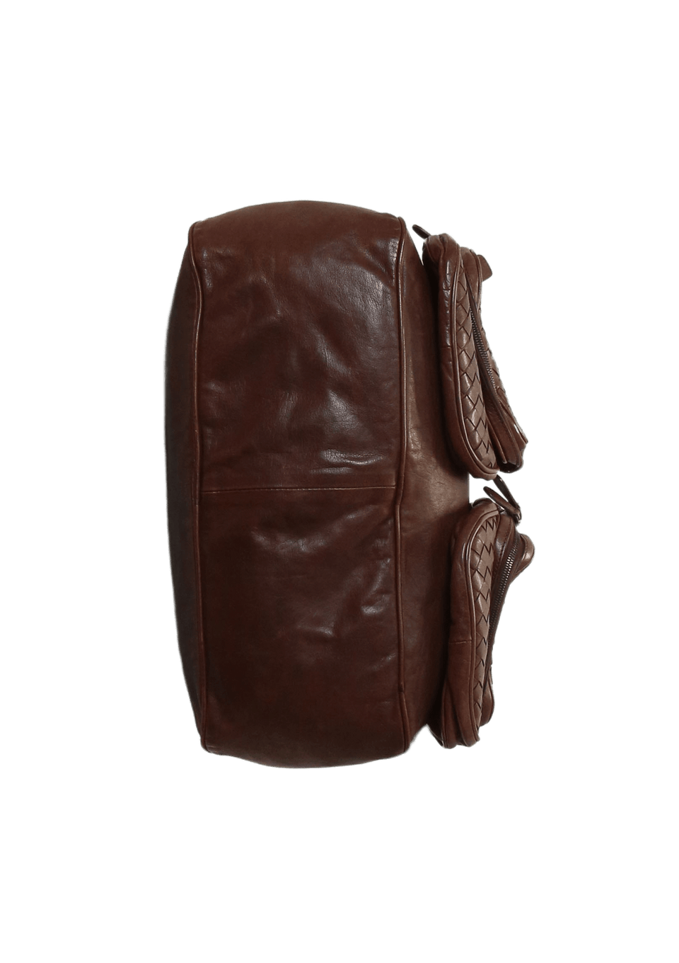 Bolsa Bottega Veneta Vintage Double Pocket Intrecciato Bag Marrom Bolsa Bottega Veneta Vintage Double Pocket Intrecciato Bag Marrom
