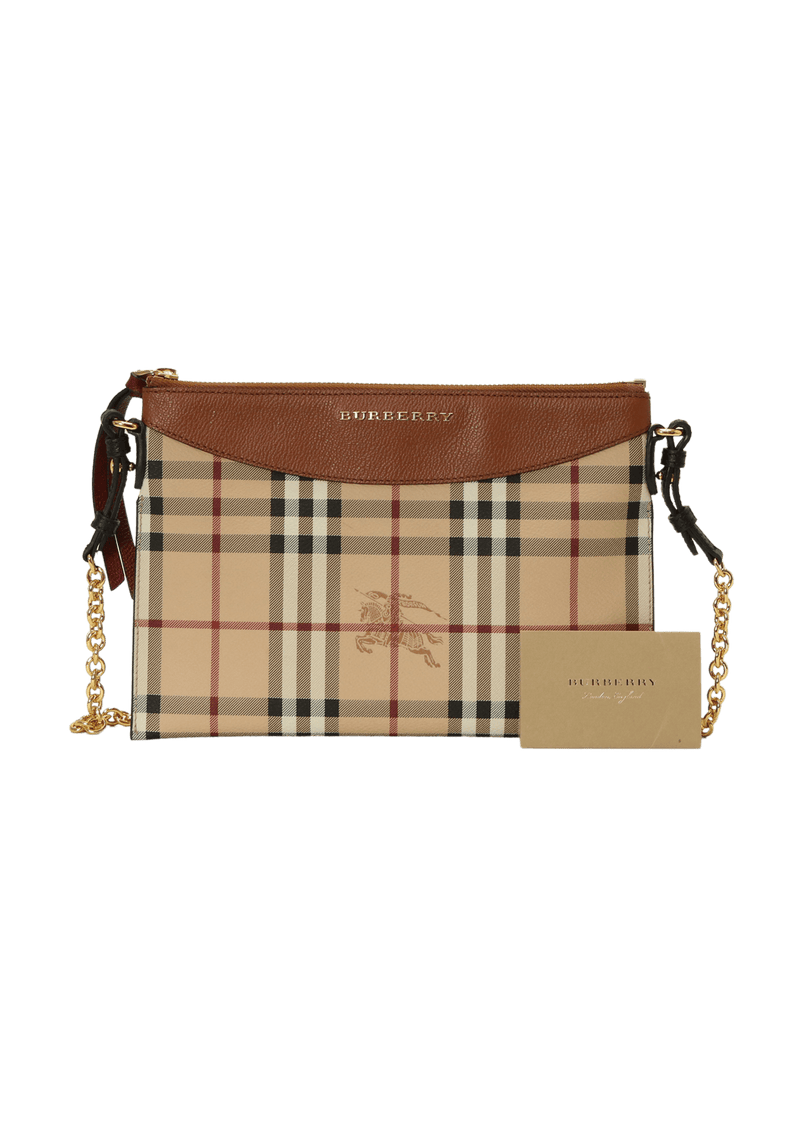 Bolsa Burberry Haymarket Check Crossbody Bege Original Gringa