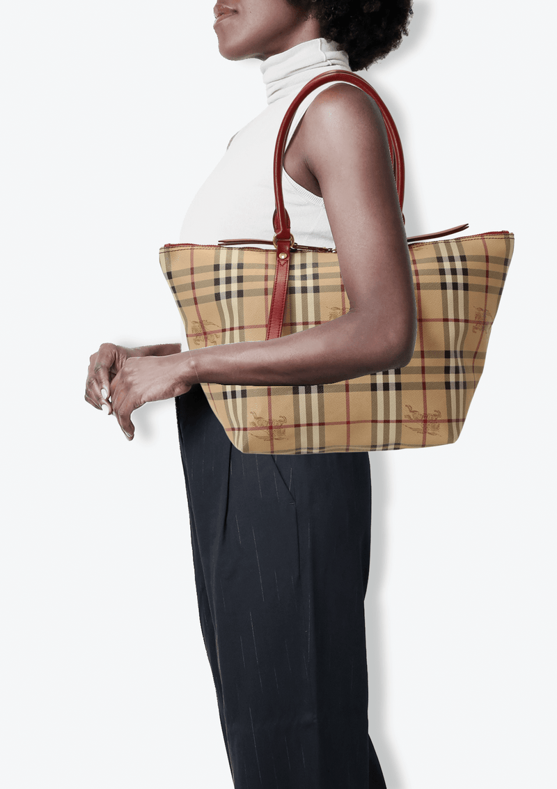 Bolsa Burberry Haymarket Check Salisbury Bege Original Gringa