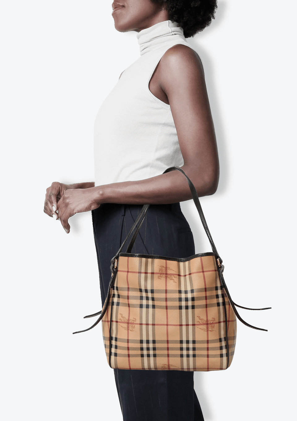 Bolsa Burberry Haymarket Check Small Canterbury Bege Original – Gringa