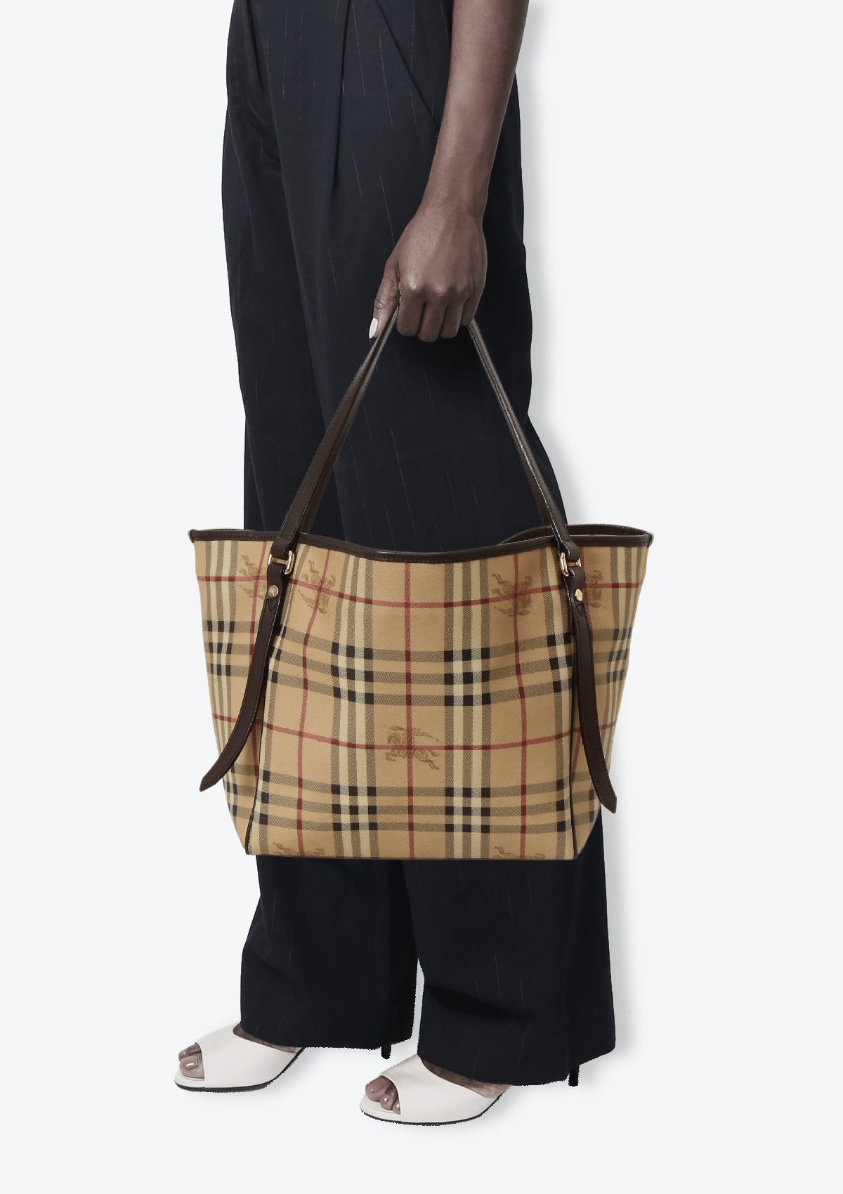 Auth Burberry Haymarket Medium outlet Tote