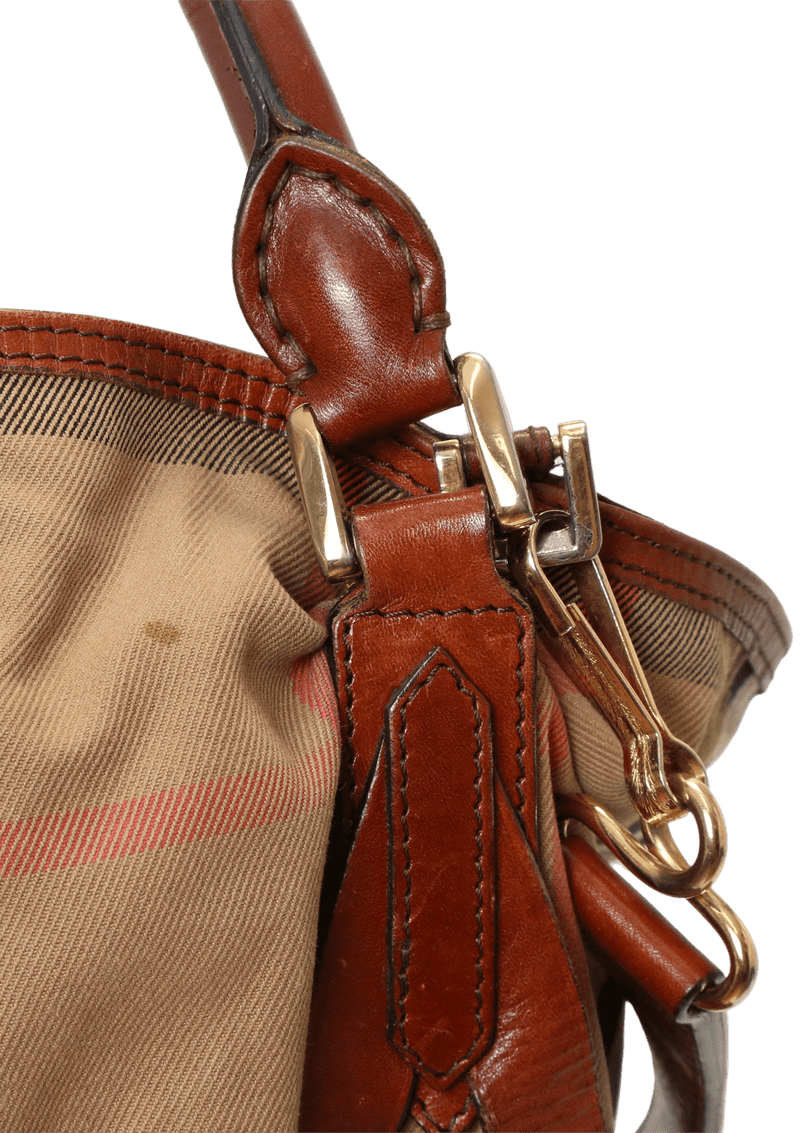 BURBERRY BRIDLE HOUSE CHECK CANVAS GOSFORD HOBO