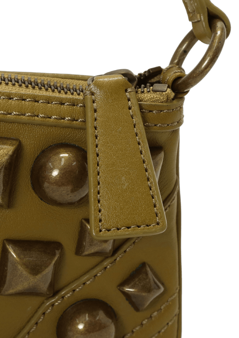 LEATHER STUDDED SHOULDER BAG