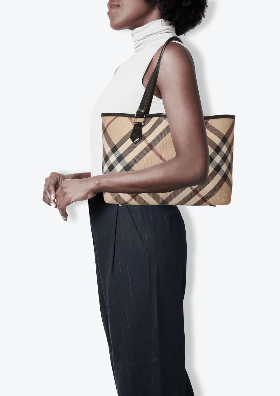 Bolsa Burberry Nova Check Canvas Tote Bege Original – Gringa