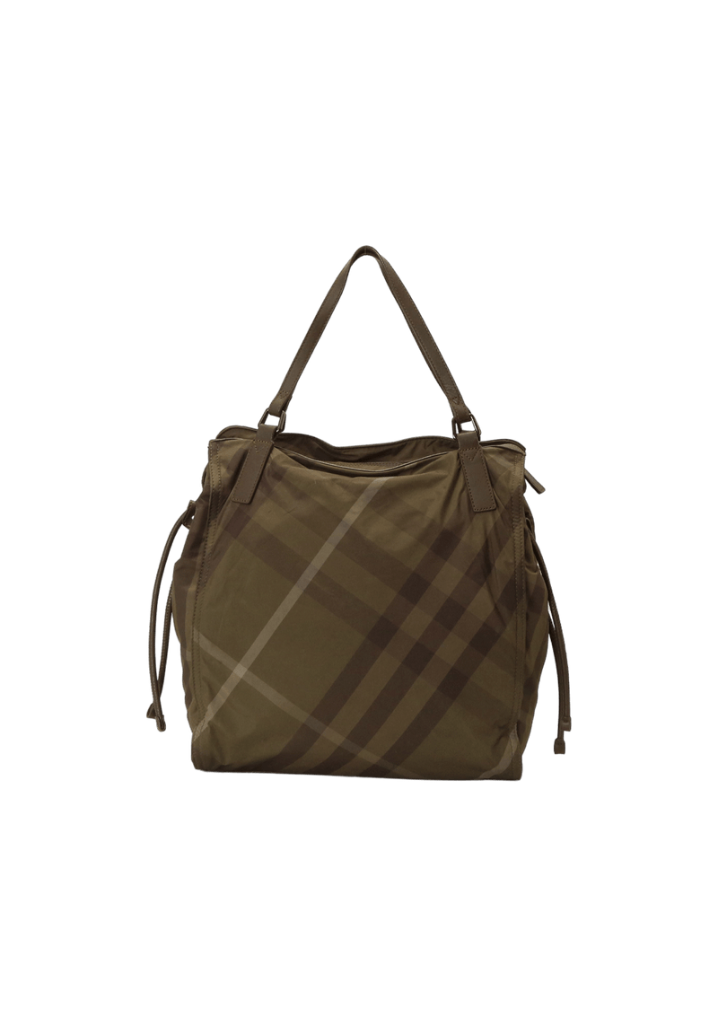 NYLON CHECK BUCKLEIGH TOTE