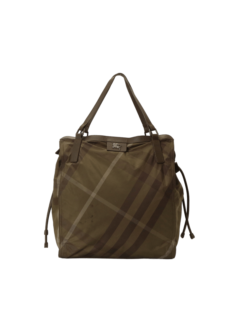 NYLON CHECK BUCKLEIGH TOTE