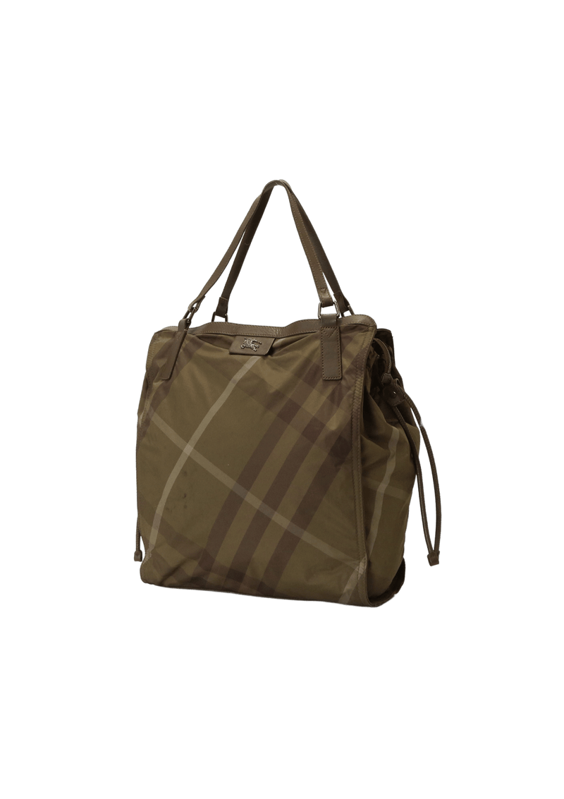 NYLON CHECK BUCKLEIGH TOTE