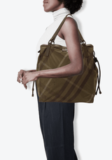 NYLON CHECK BUCKLEIGH TOTE