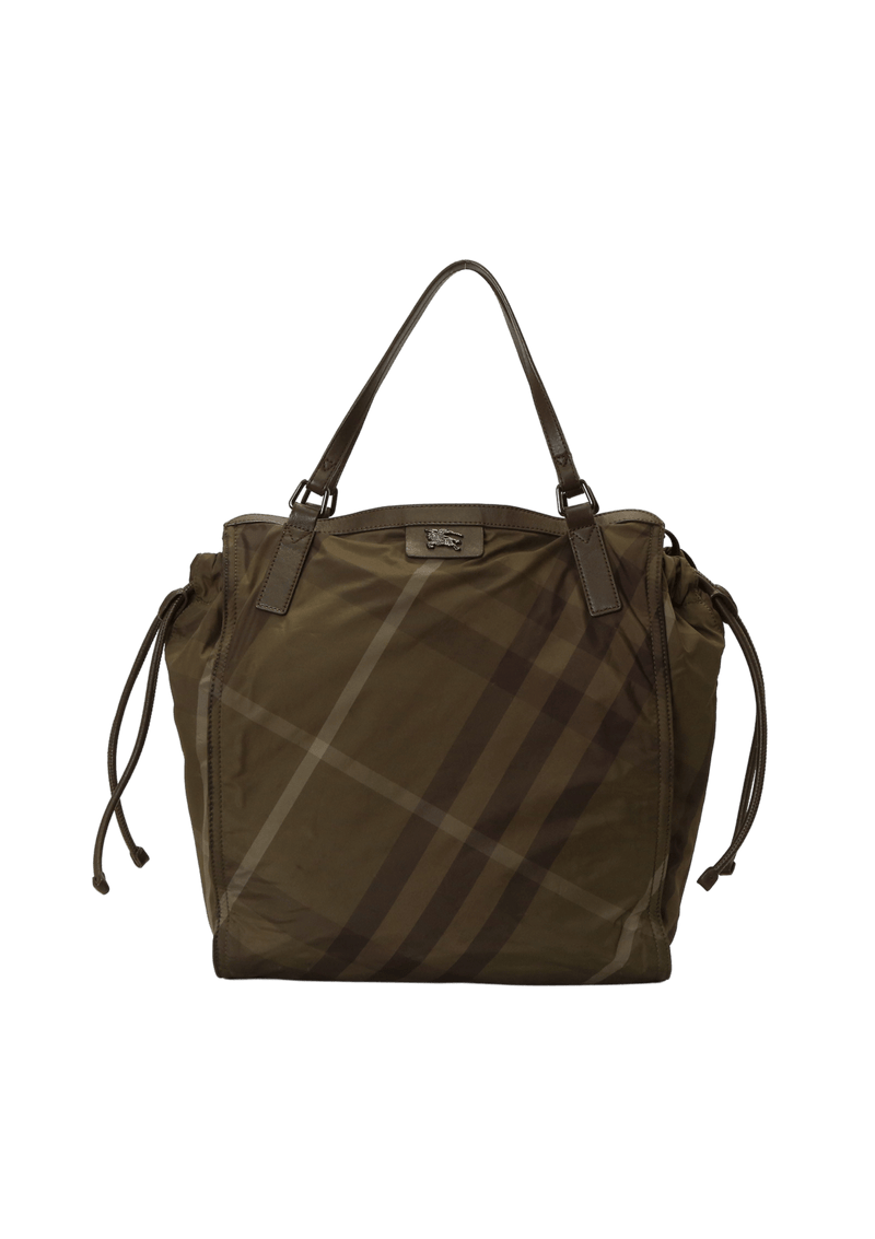 SMOKED CHECK NYLON TOTE