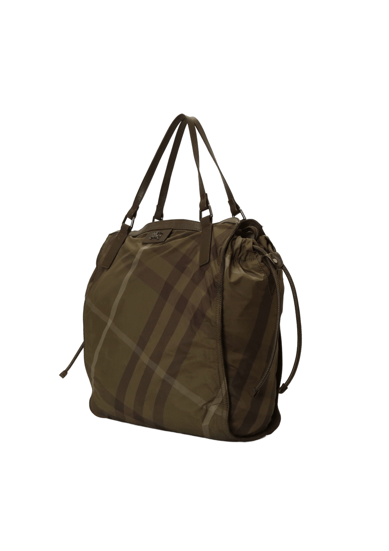 SMOKED CHECK NYLON TOTE