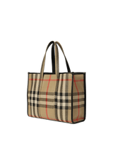 VINTAGE CHECK EAST WEST BOOK TOTE