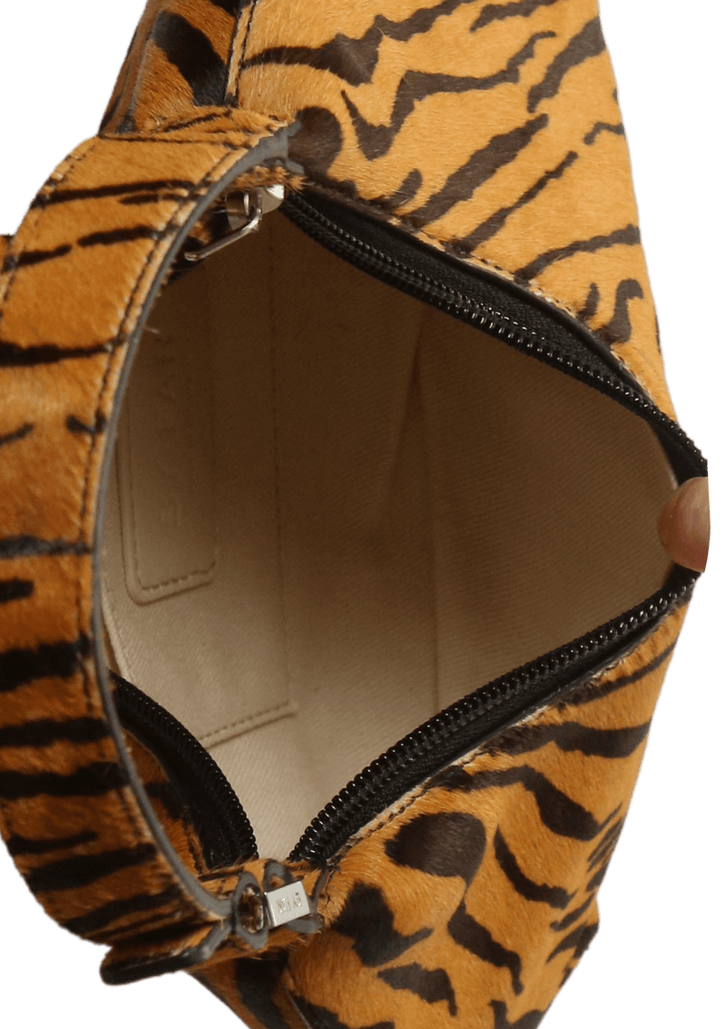 Bolsa By Far Baby Amber Tiger Print Marrom Original Gringa